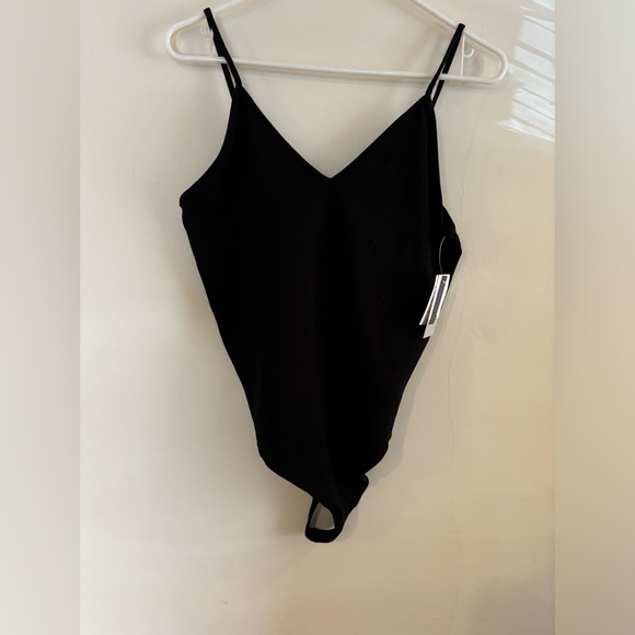 BP. Ribbed V Neck Tank Thong Bodysuit Black Women’s XL NWT - Picture 2 of 6